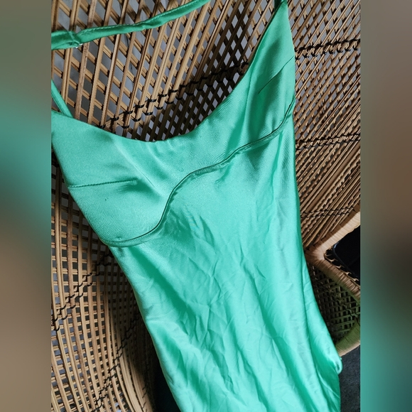Zara Light Green Satin Camisole/Slip Midi Dress BNWT - Picture 8 of 12